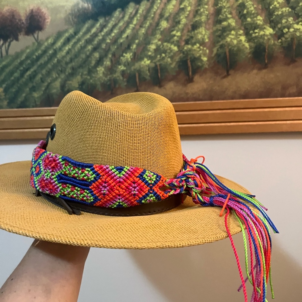 Colorful Woven Band Women's Hat  hand made hat handcraft from Colombia 🇨🇴